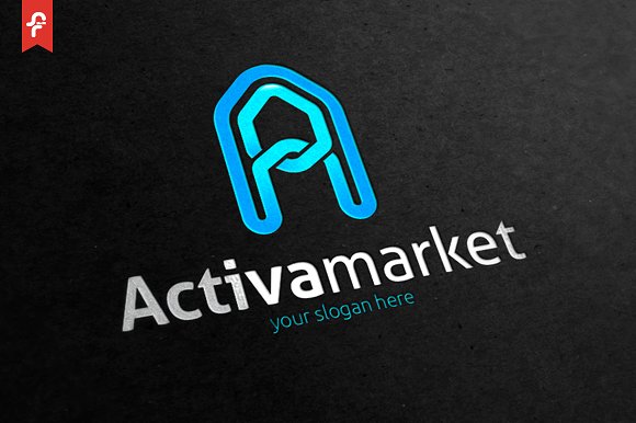 现代独特字母图形logo模板 Activa Market Logo插图(1)