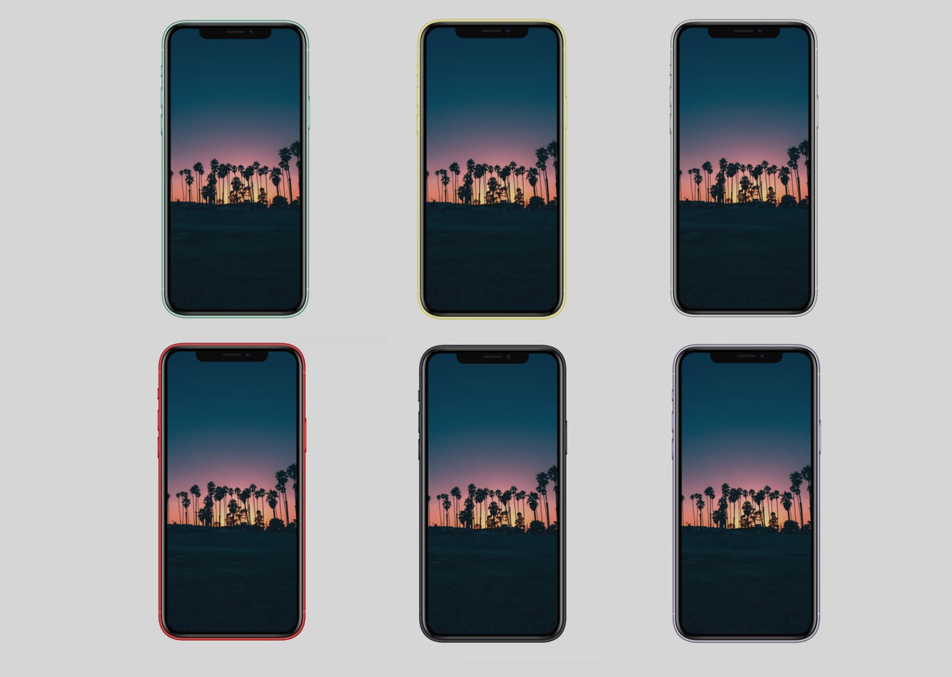6色高分辨率iPhone 11手机样机PSD模板 High Res Mockup for iPhone 11插图(2)