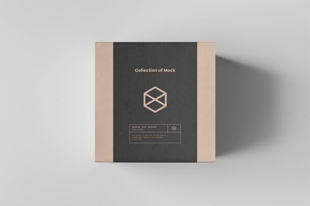 正方体纸箱包装箱样机模板 Carton Box Mockup 100x100x100插图(8)