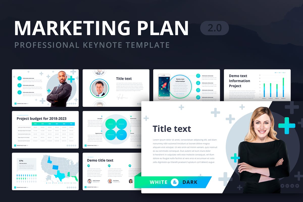 市场营销/市场规划主题Keynote演示文稿设计模板 Marketing Plan 2.0 for Keynote插图