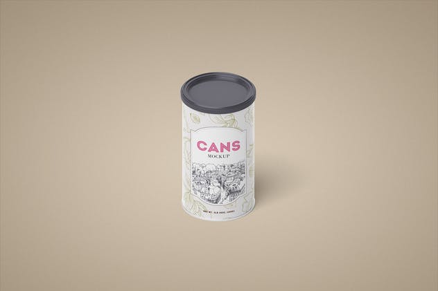 食品金属罐头包装样机 Packaging / Cans Mockup插图(2)