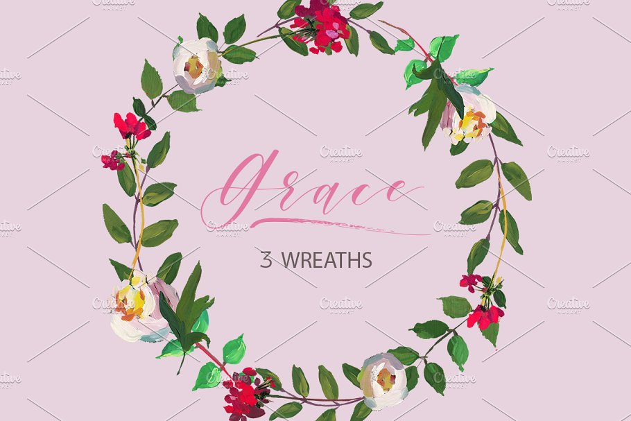优雅婚礼婚庆花卉设计套装 Grace Wedding Floral Design Set插图(4)
