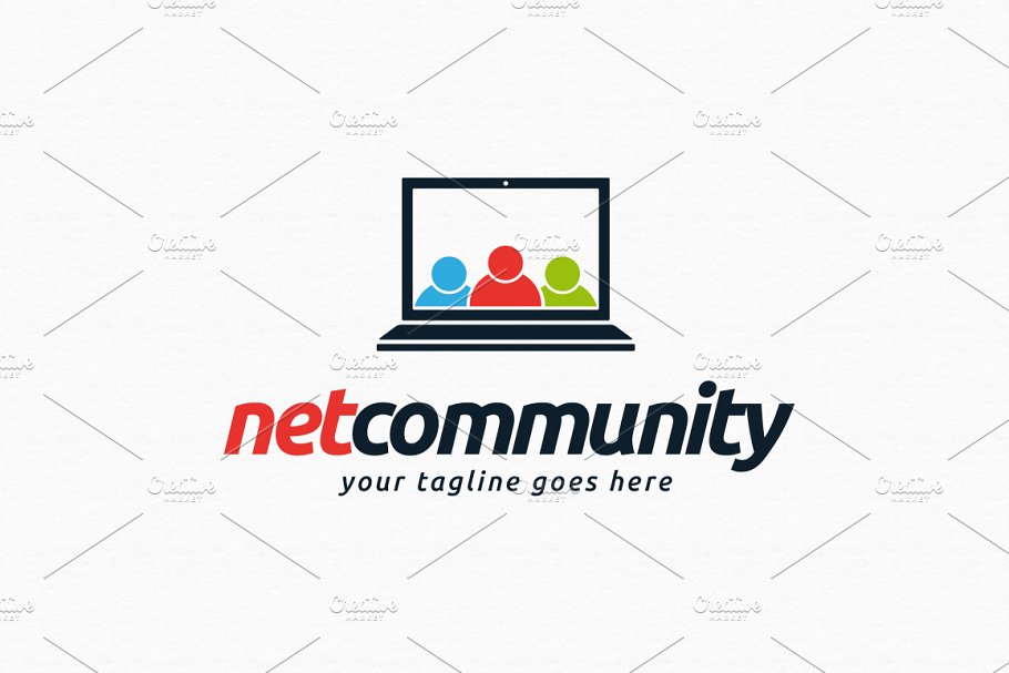 网络社区社交类logo模板 Net Community Logo Template插图(1)