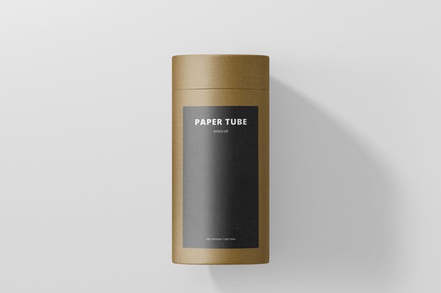 茶叶/咖啡高纸筒包装样机模板 Paper Tube Packaging Mock-Up – Long / High插图(9)