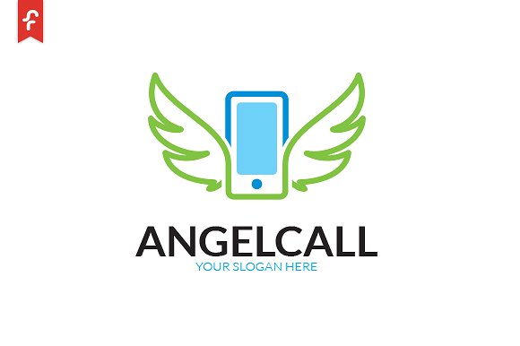 天使寻呼Logo模板 Angel Call Logo插图(1)