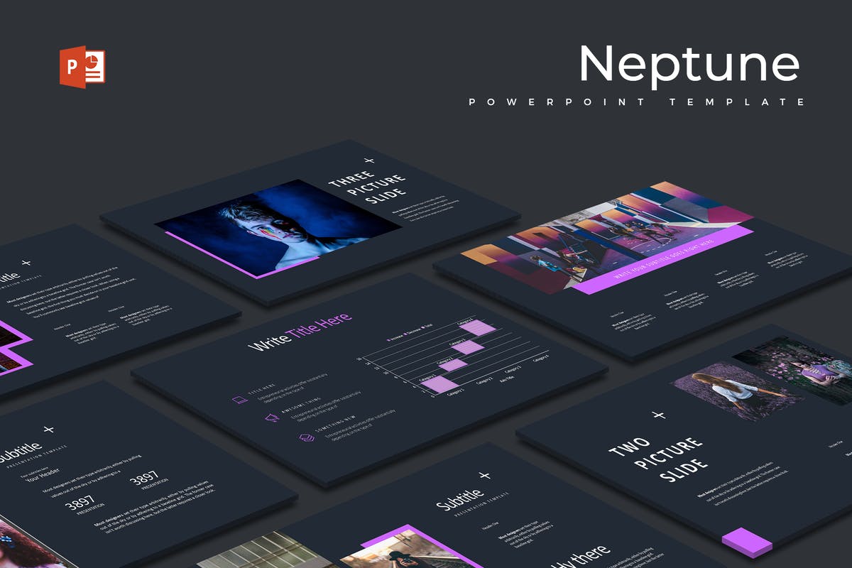 多配色方案企业业务宣传PPT模板素材 Neptune – Powerpoint Template插图