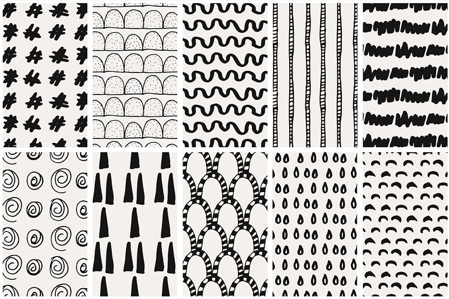 黑白抽象图案纹理 Black & White Abstract Patterns插图(7)