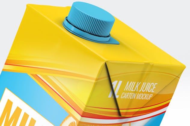 4种牛奶/果汁盒包装设计样机套装 4 Types Milk / Juice Cartons Bundle Mock-Up插图(12)