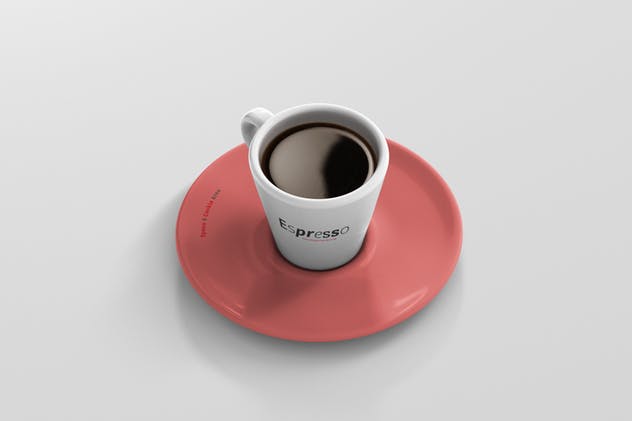 逼真咖啡杯马克杯样机模板 Espresso Cup Mockup – Cone Shape插图(8)