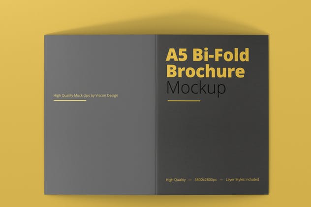 A5双折小册子传单样机模板 A5 Bi-Fold Brochure Mock-Up插图(7)