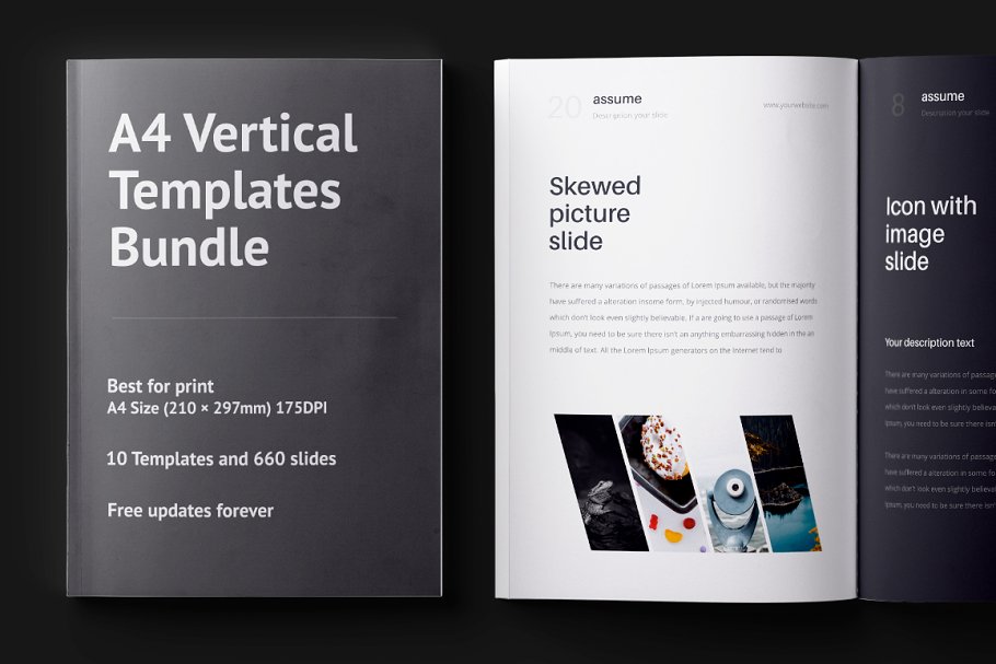 A4尺寸商务产品宣传垂直模板 A4 Vertical Templates Bundle插图