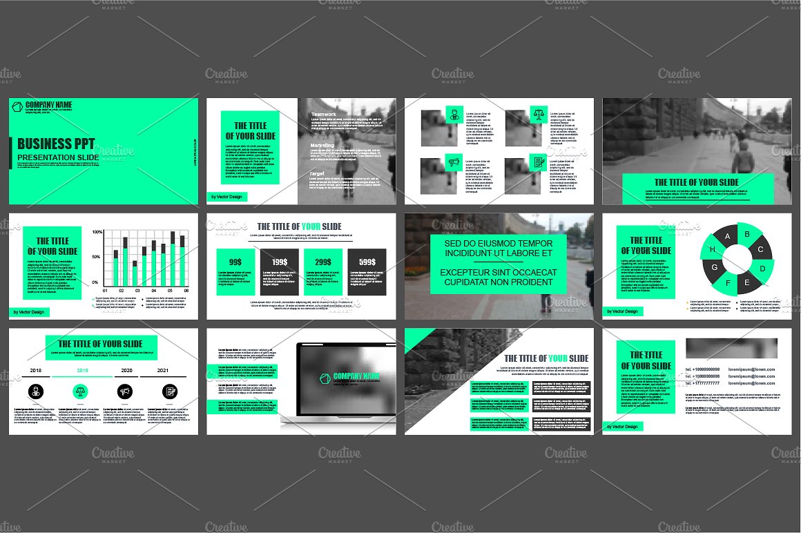 白色背景信息图形幻灯片模板合集 Powerpoint Presentation Templates插图(6)