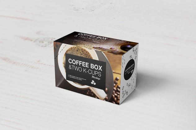 高品质的时尚咖啡杯/咖啡盒样机 2 K-Cups-Coffee Box Mockup插图(4)