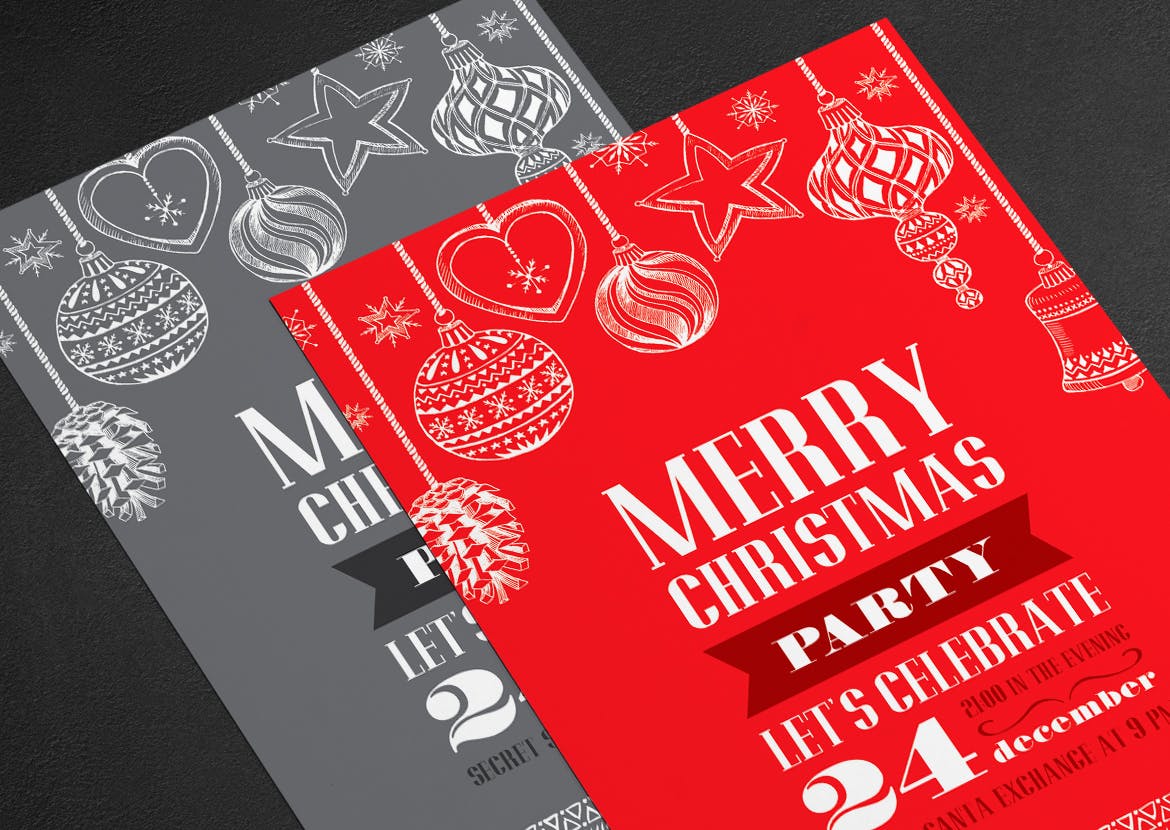 圣诞节派对邀请贺卡设计模板 Christmas Greeting Card插图(2)
