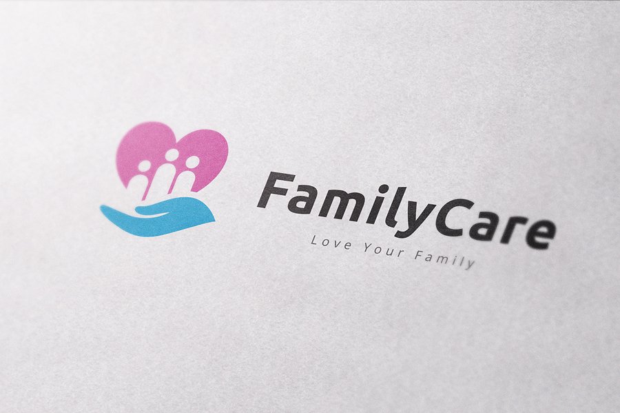 家庭关怀关爱主题Logo模板 Family Care Logo插图(1)