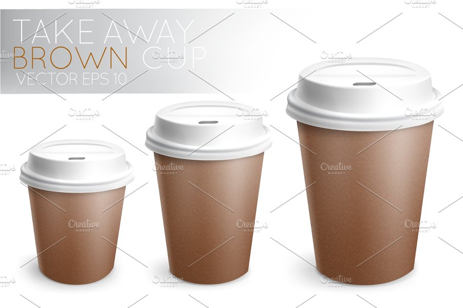 3D白色热饮纸杯样机模板 Takeaway cup插图(3)
