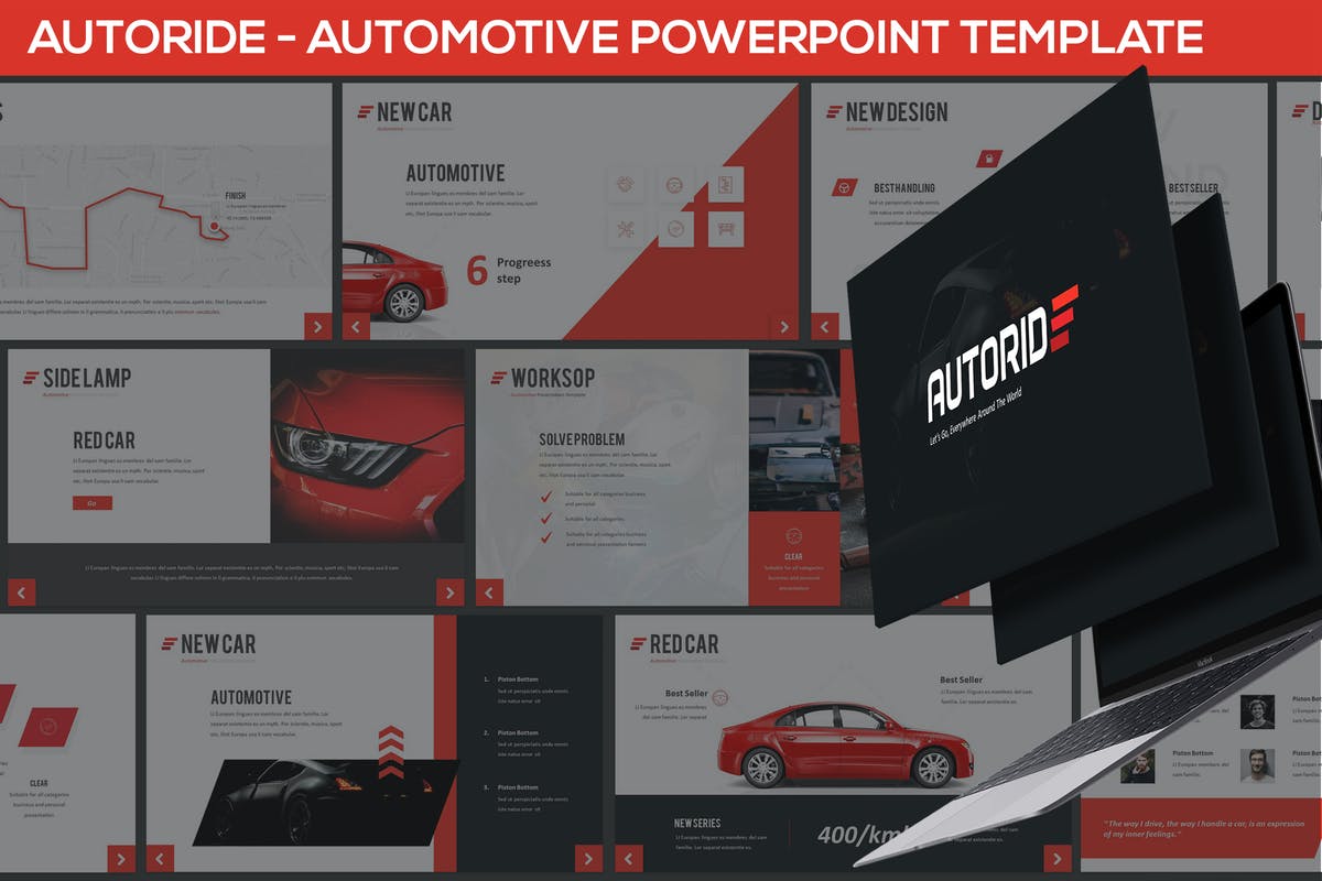 4S店/汽车品牌宣传PPT幻灯片模板 Autoride – Automotive Powerpoint Presentation插图