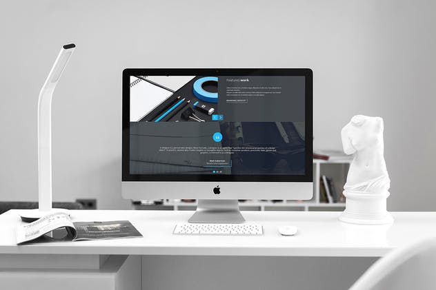 iMac简约办公桌面样机 iMac Desk Mock-Up插图(5)