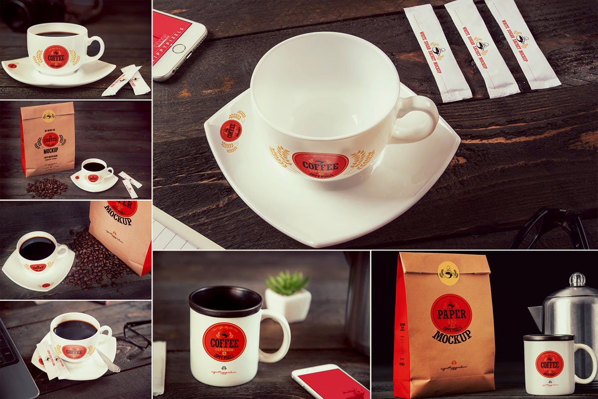 咖啡品牌展示样机模板 Coffee Branding Mockups插图