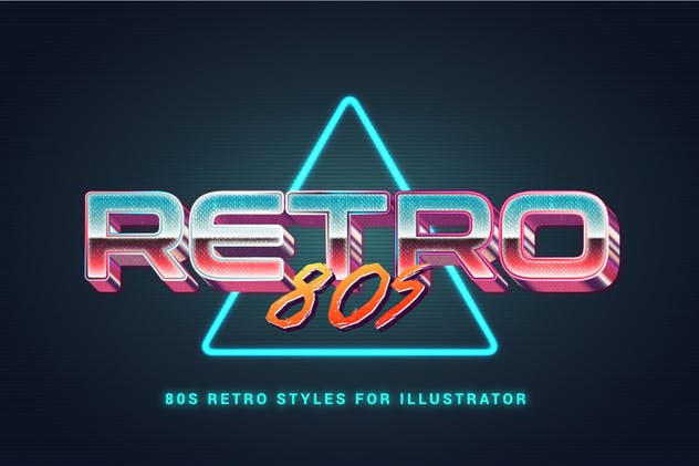 80年代复古插画风格PS字体样式 for AI 80s Retro Illustrator Styles插图(10)