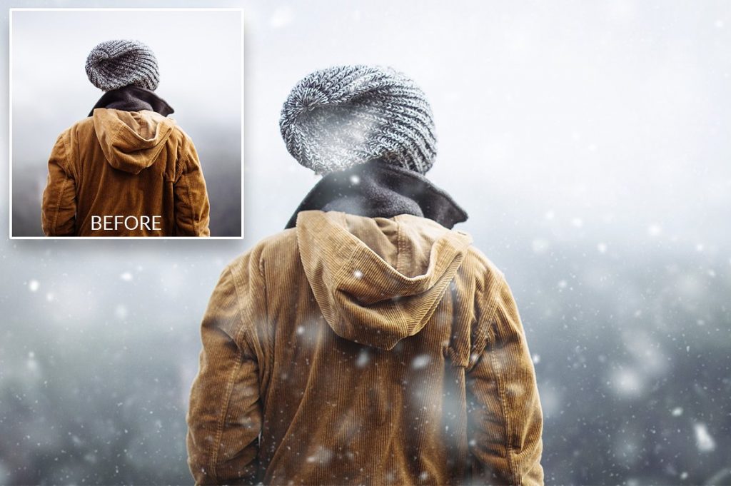 浪漫的雪景飘舞雪花效果PS动作 Snow Photoshop Action插图(6)