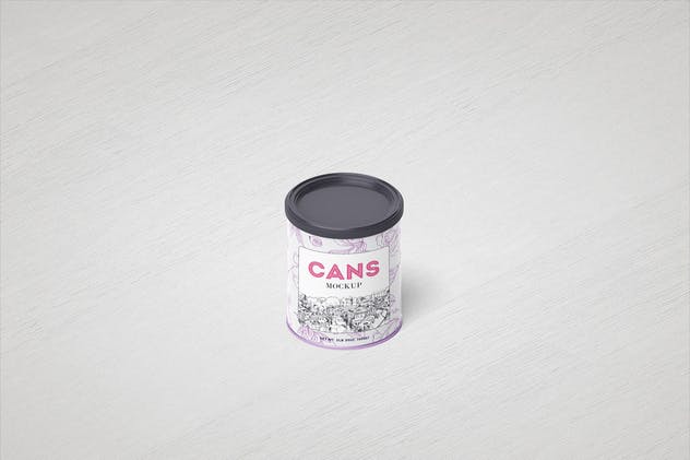 食品金属罐头包装样机 Packaging / Cans Mockup插图(4)