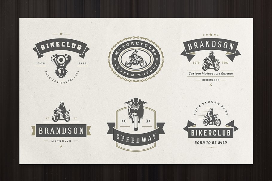 50款摩托车Logo标志和徽章模板 50 Motorcycles Logos and Badges插图(11)