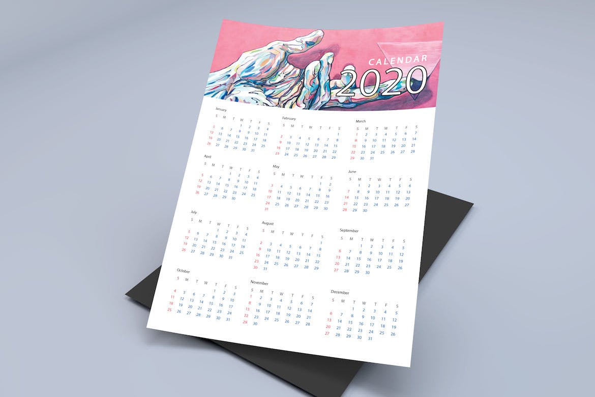 创意年历设计2020设计模板素材 Creative Calendar Pro 2020插图(4)