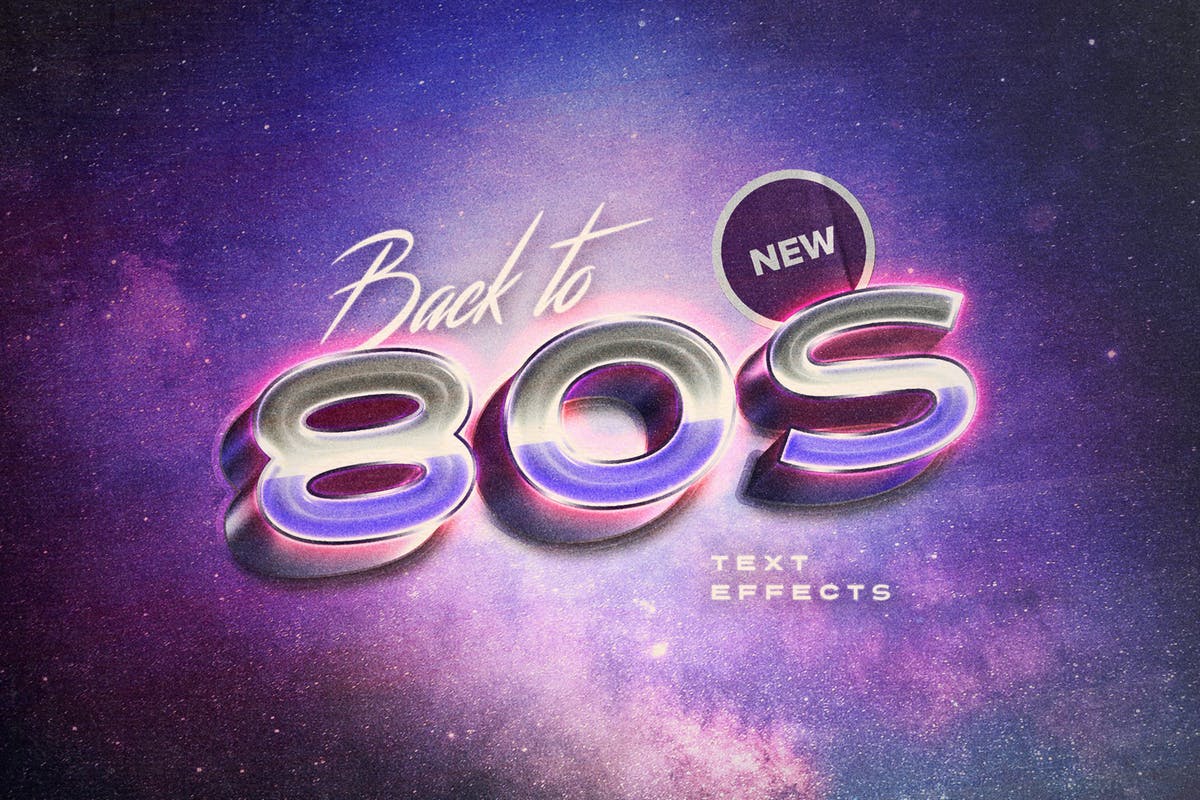 复刻80s年代文本图层样式 Back to the 80s Retro Text Effects插图