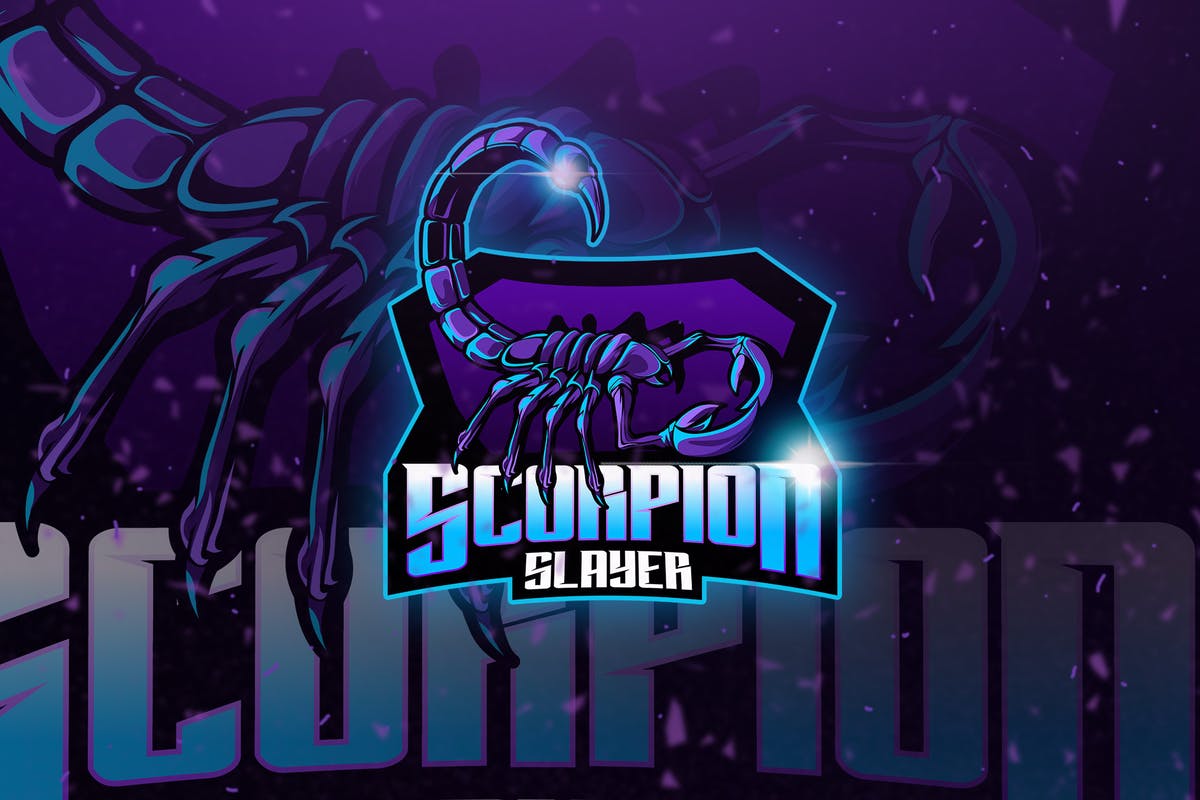 蝎子毒蝎电子竞技吉祥物Logo标志设计模板 Scorpion – Mascot & Esport Logo插图