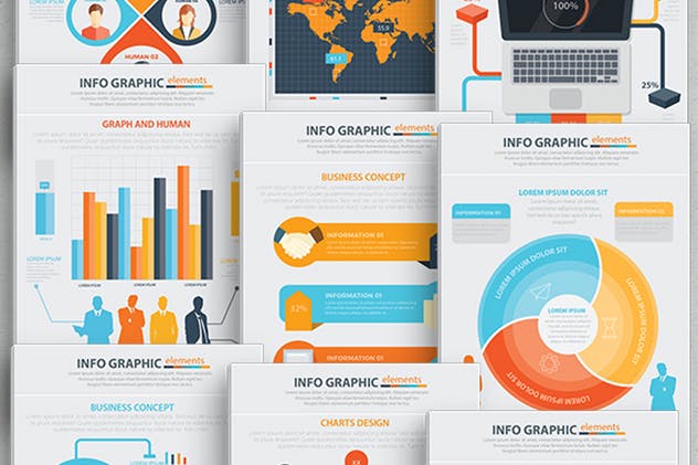 17页商业数据信息图表设计素材 Business Infographics 17 Pages Design插图(4)
