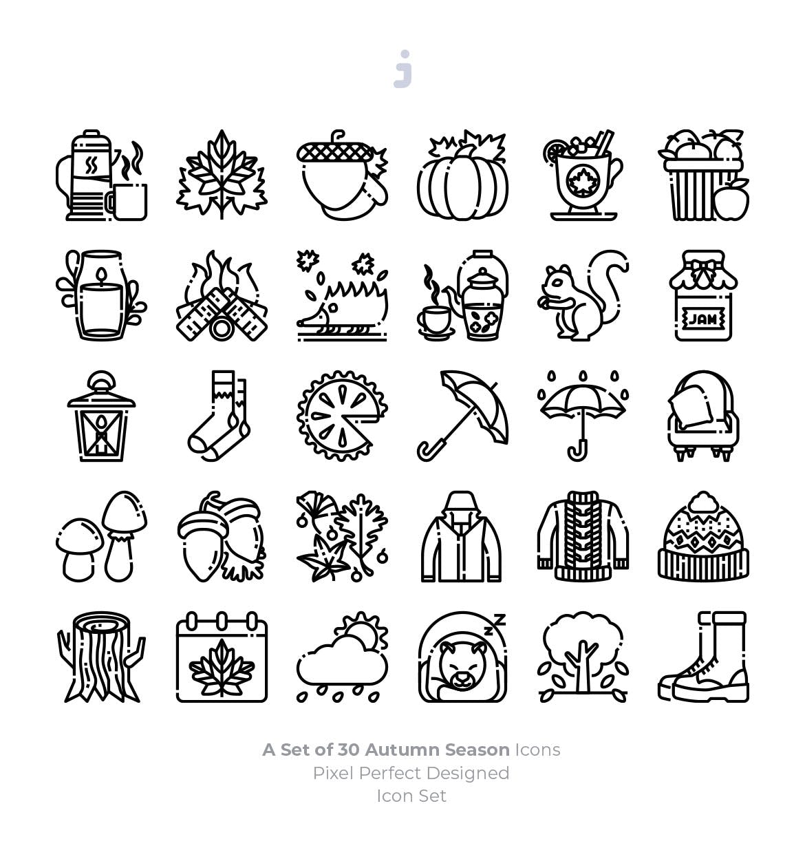 30枚秋季主题元素矢量图标素材 30 Autumn Season Icons插图(2)