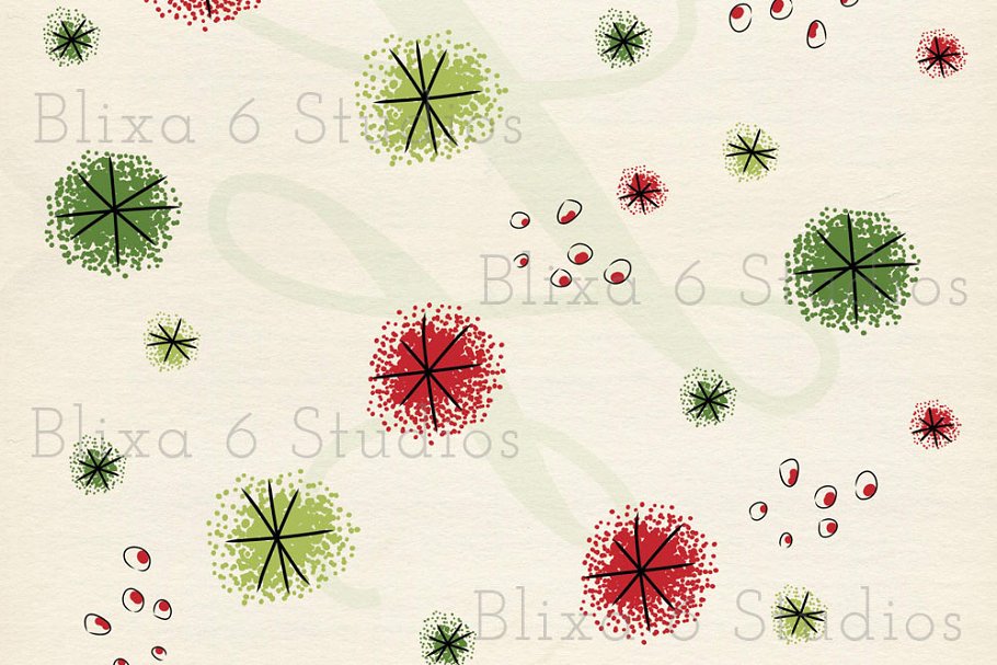 经典圣诞色彩元素纸质背景素材  Retro Holiday Digital Papers插图(2)