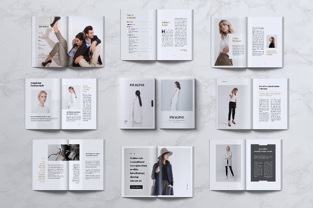 24页时尚服饰杂志设计INDD模板 IMAGINE – Fashion Magazine插图(1)