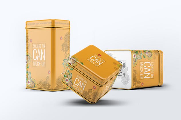 茶叶锡罐外观设计样机模板 Tin Cans Mock-Up Bundle插图(11)