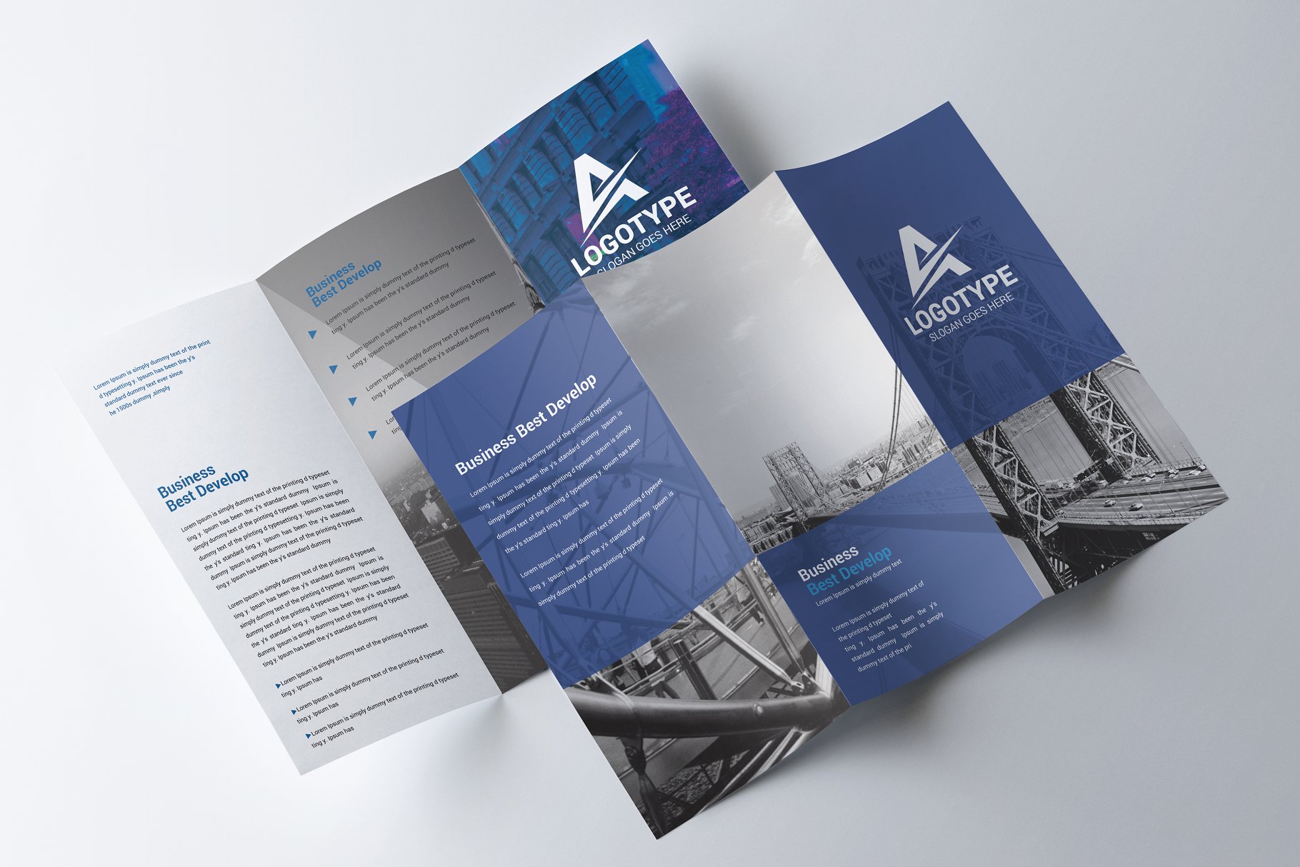 企业商务合作推广三折页手册模板 Corporate Tri-Fold Brochure插图(3)