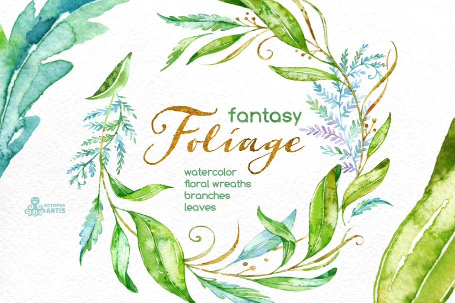 梦幻花卉插画素材 Fantasy Foliage. Floral collection插图