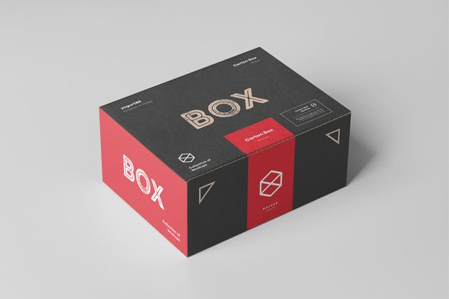 产品包装盒物流包装设计样机模板 Carton Box Mock-up 135x105x60插图(2)