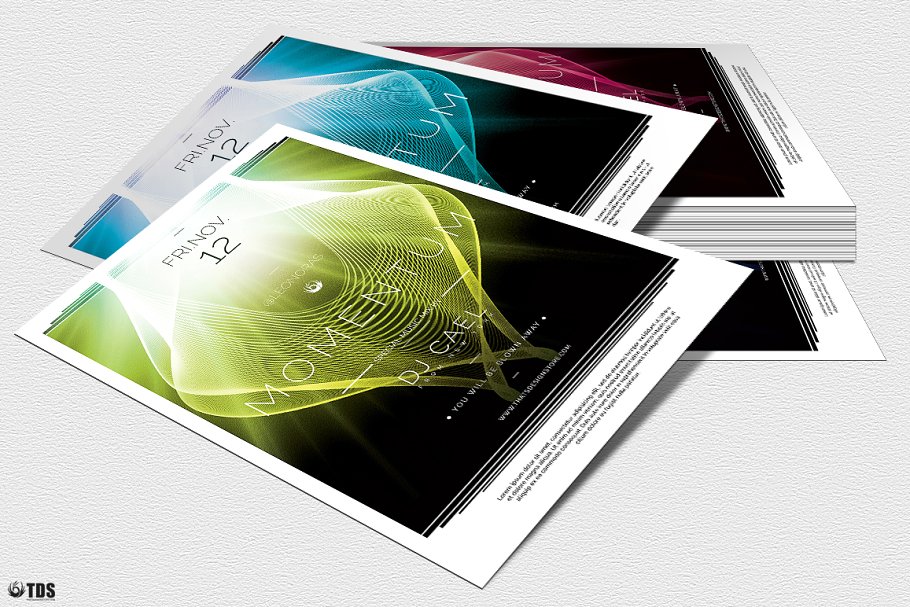 未来科技感DJ音乐派对PSD传单模板 Momentum Flyer PSD插图(3)