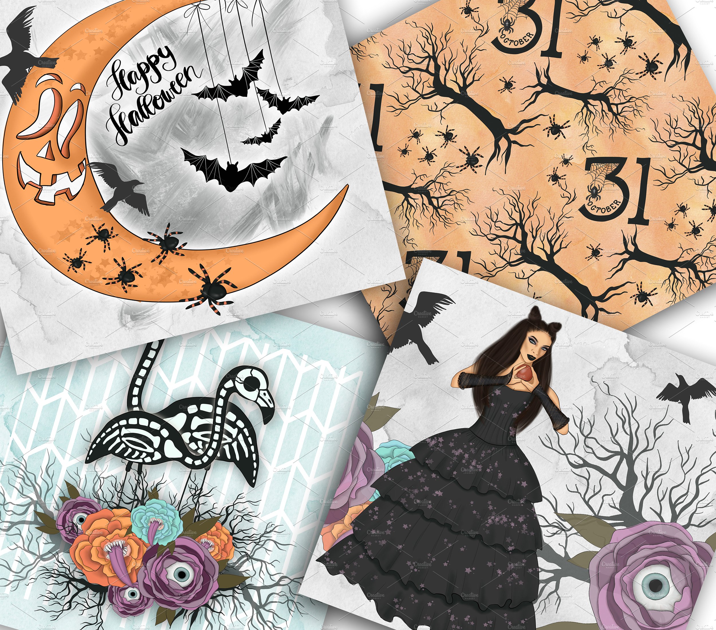万圣节女巫设计元素套装 Witch Please Halloween Design Kit插图(2)