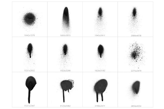 100+油漆喷雾效果斑点&圆点设计素材 101 Blob & Spot Spray Shapes插图(7)