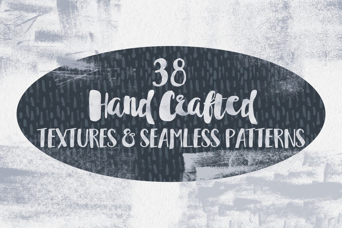 手工绘制粗糙笔刷无缝图案纹理 Hand Crafted Textures and Patterns插图