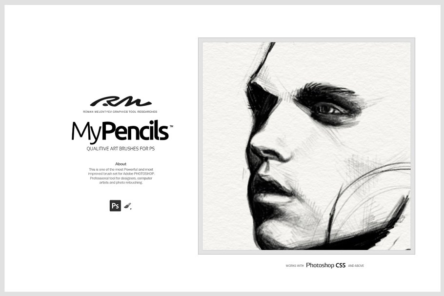 素描炭笔类手绘笔画铅笔笔刷 RM My Pencils插图(5)