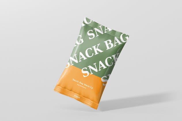 小吃/零食塑料袋包装外观设计样机 Snack Foil Bag Mockup插图(1)