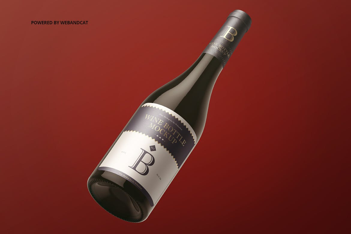 洋酒酒瓶外观设计效果预览样机v2 Wine Bottle Mock-up 2插图(7)