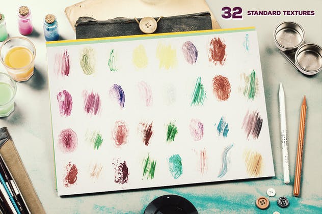 64款霓虹水彩纹理套装 64 Watercolor Textures插图(2)