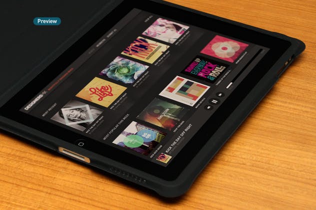 平板APP应用界面设计演示样机模板 Black iPad Tablet App UI Mock-Up插图(14)