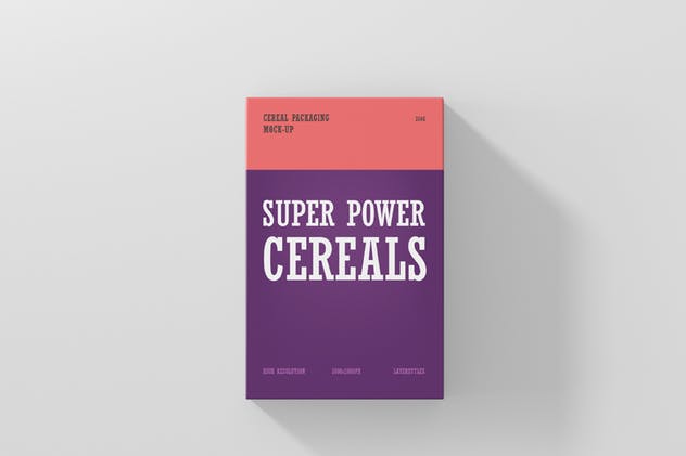 营养谷物即食麦片食品包装盒子样机 Cereals Box Mockup插图(6)