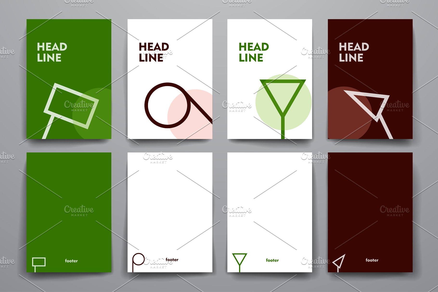 简约小册子传单设计模板 Set of Simple Brochures插图(13)