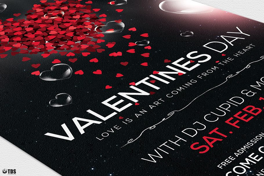 甜蜜情人节活动宣传单PSD模板 Valentines Day Flyer PSD V14插图(5)